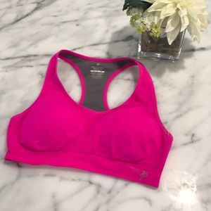NWOT bright pink razor back sports bra.